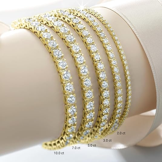 14K Gold Lab-Grown Diamond Tennis Bracelet (5-10 ct. total weight, E-F color, VS1 clarity)