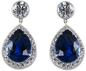 Sapphire and Diamond Earrings, Sapphire