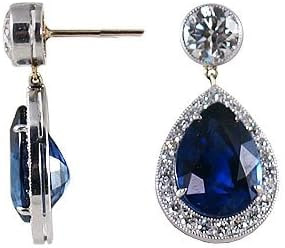 Sapphire and Diamond Earrings, Sapphire Image 2