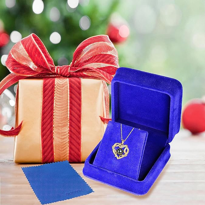 Women's Christmas Gifts - Tahitian Black Pearls - Heart Shape Necklace - Wife, Mom, Girlfriend, Her - Anniversary, Birthday, Mother's Day, Valentine's Day Jewelry Gift Real Pearl Pendant Image 4