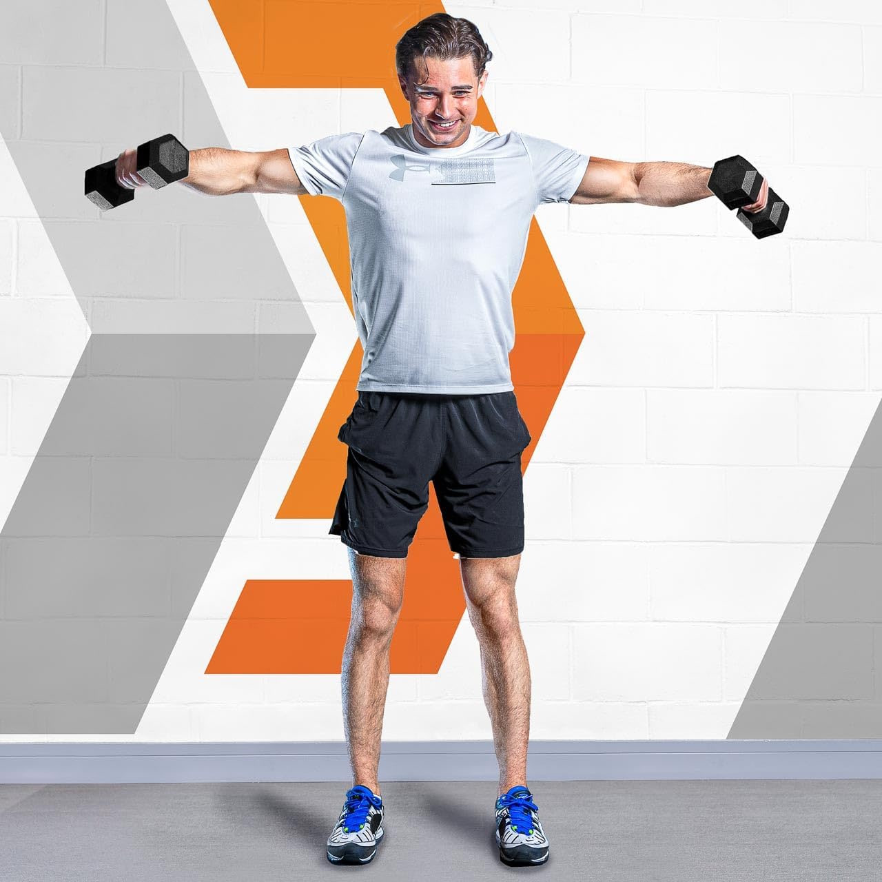 METIS Hex Dumbbells [Pair] | Premium rubber-coated free weights for home and gym workouts | Full sets and racks available [5.5 lbs – 110 lbs] Image 4