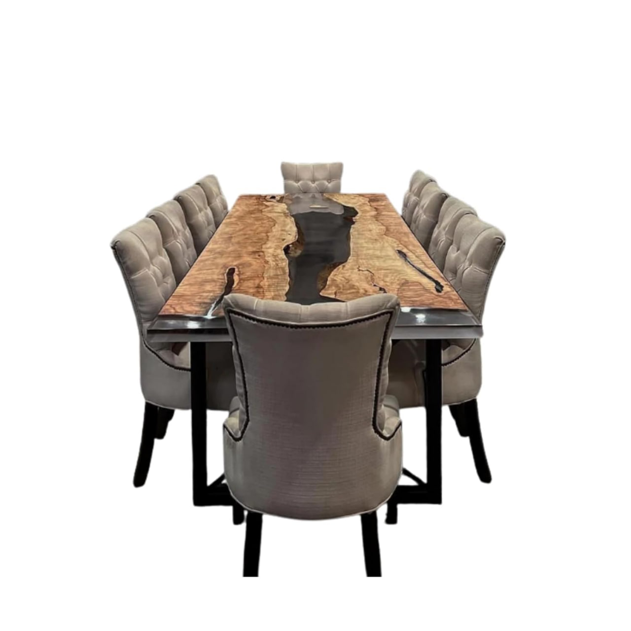 Luxury dining table, waterfall table, home decor table, custom coffee table, kitchen table, epoxy wood coffee table, office desk, custom table, sofa table, bar table (60x150 inches) Image 2