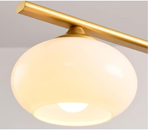 Beige E27 3 Light Chandelier - Modern Metal Bar Chandelier for Living Room, Kitchen, Dining Room, Home Decor, Stylish Glass Shade Lamp Fixture Image 4
