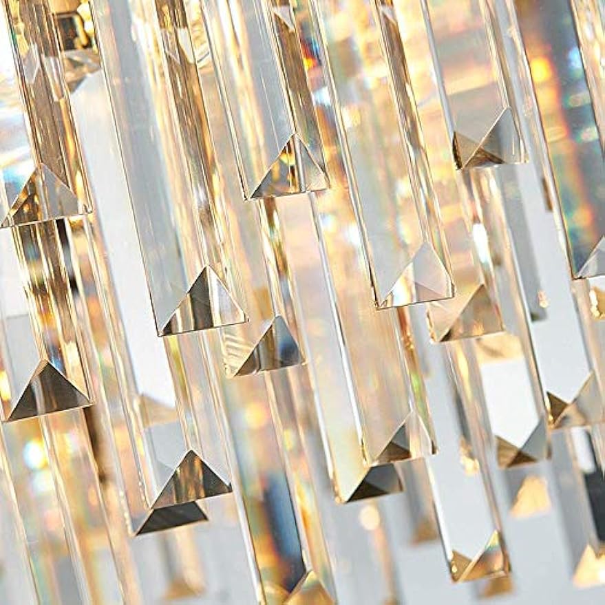 SYUFRE Chandelier-Modern Luxury Living Room Black And Gold Crystal Chandelier Bedroom Restaurant Hotel Circular Ceiling Lamp 8 Light Source60x60x34cm Nordic Image 2