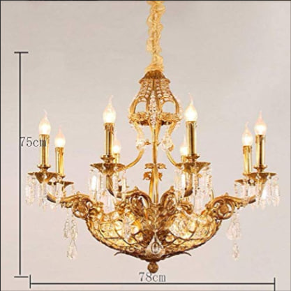 8Heads French Postmodern Allcopper Chandelier Creative Restaurant Hanging Light European Luxury Retro Villa Living Room Dormitorio Lá¡mpara Colgante Edison E14 Modern Chandeliers,TZNBGO Image 3
