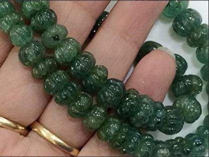 LKBEADS 1 Strand Natural Emerald Melon Beads, Emerald Necklace, Emerald Jewelry, Original Emerald Necklace, 5.5mm - 15mm 10"Long Image 2