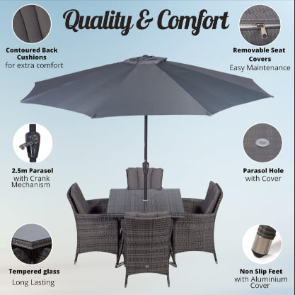 MODERN FURNITURE DIRECT Modern 4 Seater Square Furniture for Savannah Image 2