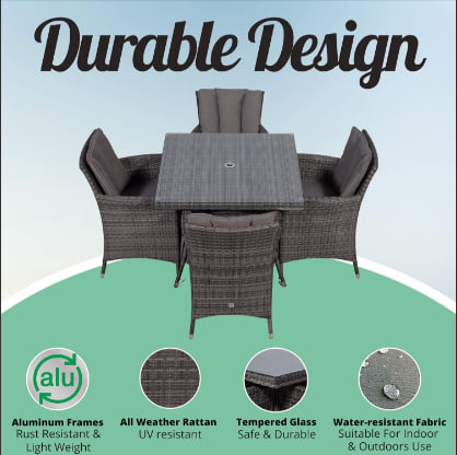 MODERN FURNITURE DIRECT Modern 4 Seater Square Furniture for Savannah Image 4