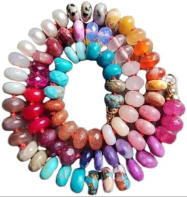 LKBEADS Natural Colorful rainbow Necklace rondelle6-8mm smooth 16inch Full strand Beads Jewelry Gemstone Necklace crystal healing energy stone Necklace for Women Image 4