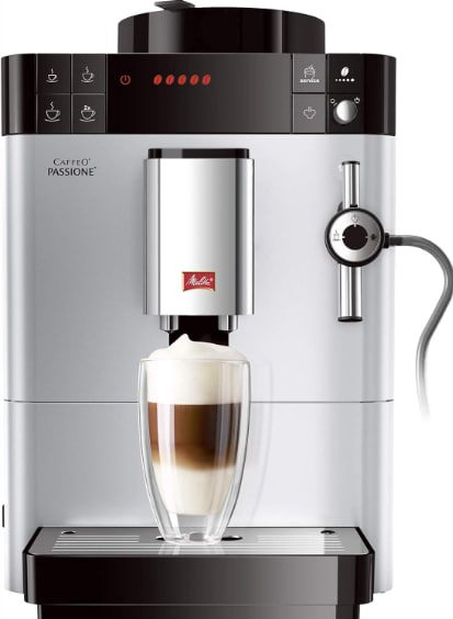 Melitta Passione F530-101, Automatic Coffee Maker with Grinder, Whole Bean Coffee, Milk System, Automatic Cleaning, Customizable, 15 Bars, Silver Image 2