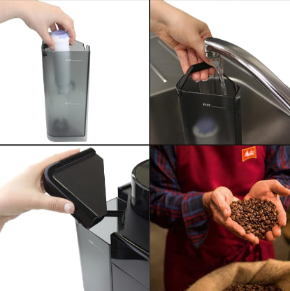 Melitta Passione F530-101, Automatic Coffee Maker with Grinder, Whole Bean Coffee, Milk System, Automatic Cleaning, Customizable, 15 Bars, Silver Image 4