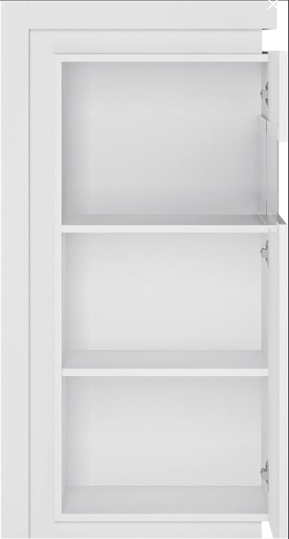 Furniture To Go| Lyon, White and High Gloss, Narrow Display Cabinet (RHD) 123.6cm Image 2