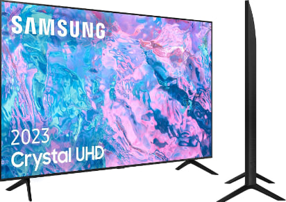 Samsung Crystal UHD 202243AU7095 - 43" Smart TV, HDR10+, 4K Processor, PurColor, Smart Sound, One Remote Control Function. Compatible with Alexa and Voice Assistants.