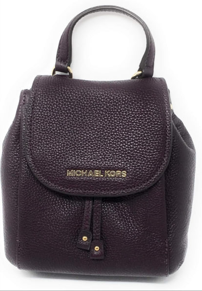 Michael Kors Riley Mini Small Crossbody Damson Purple Drawstring Flap Bag