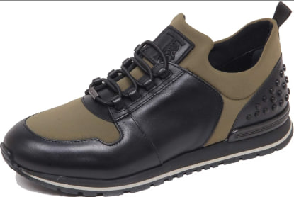 F6538 Sneaker uomo Black/Green Tod’S Running Scuba Spoiler Matt Shoe Man