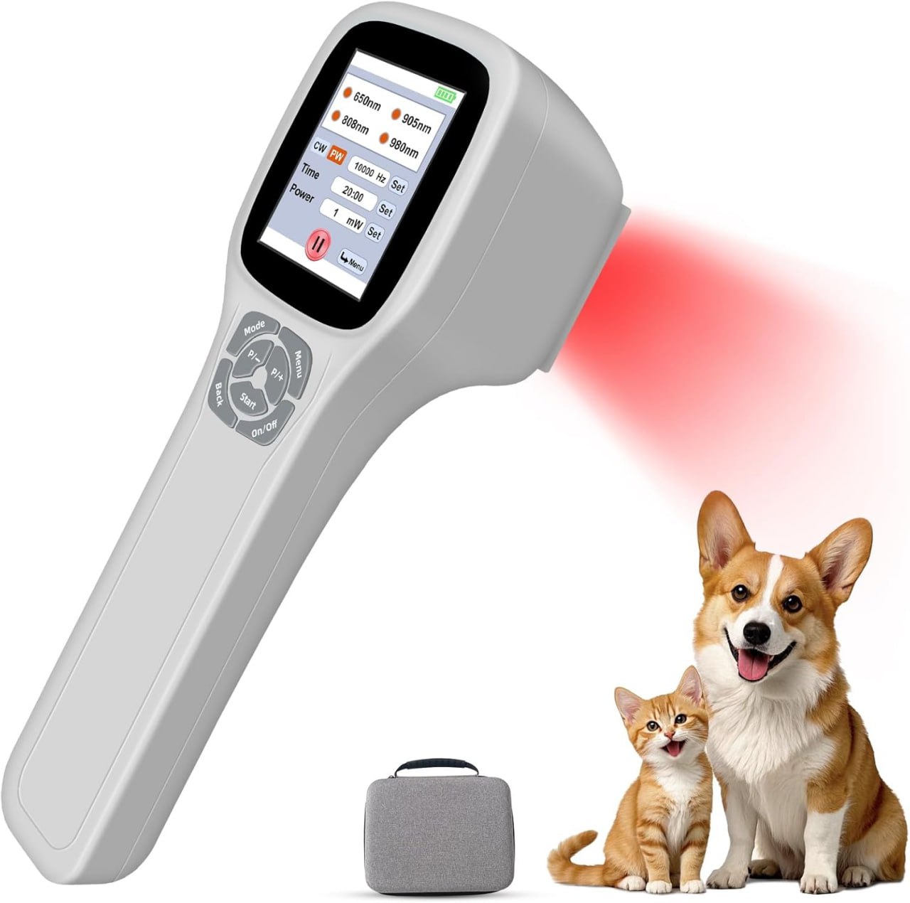 Cold laser therapy device for dogs, infrared red light laser therapy for dog joints, 650nm*10+808nm*5+905nm*5+980nm*5, muscle relaxation and pain relief, pet laser therapy is suitable for dogs, cats and horses