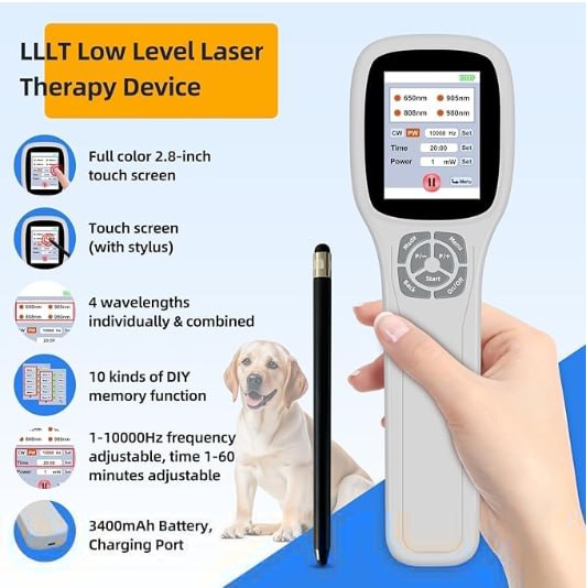 Cold laser therapy device for dogs, infrared red light laser therapy for dog joints, 650nm*10+808nm*5+905nm*5+980nm*5, muscle relaxation and pain relief, pet laser therapy is suitable for dogs, cats and horses Image 4