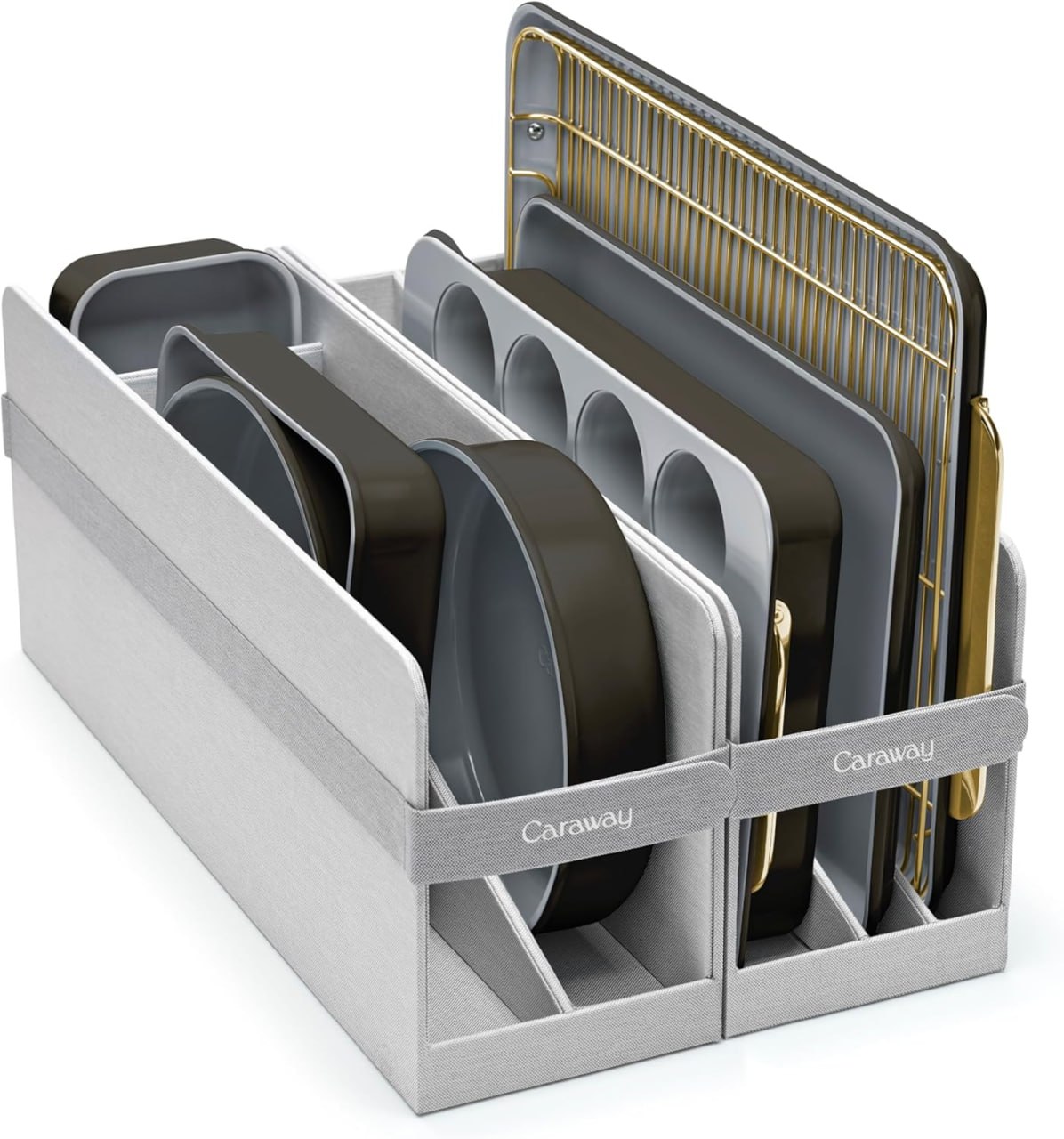 Caraway Nonstick Ceramic Bakeware Set (11 Pieces) - Bakeware, Assorted Baking Sheets, Cooling Rack, and Storage - Aluminized Steel Body - Non-Toxic, PTFE-Free, and PFOA-Free - Black