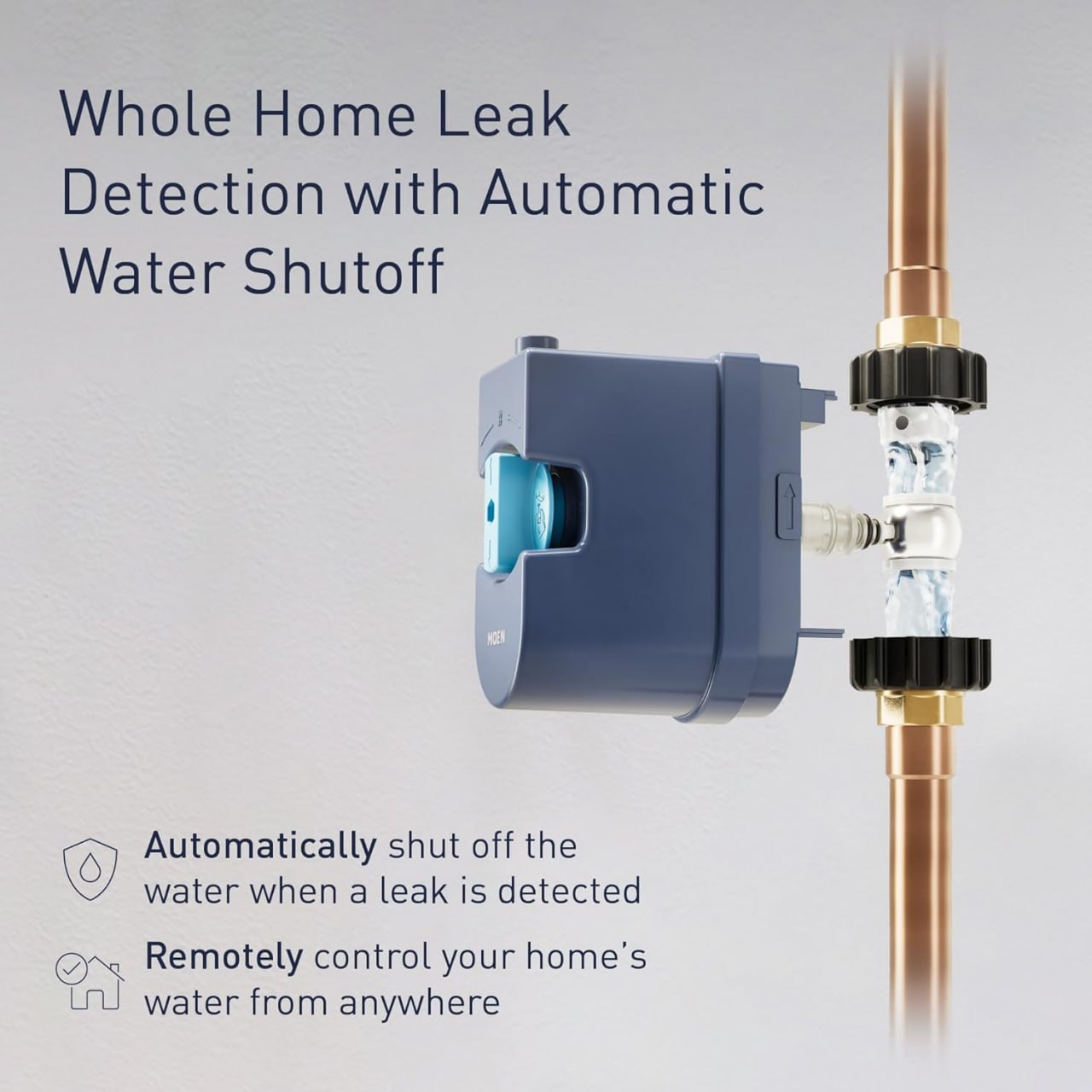 Moen Flo Smart Water Monitor and Auto-Shutoff Sensor, Wi-Fi Connected Water Leak Detector, for 1" Diameter Pipes, 900-006 Image 2