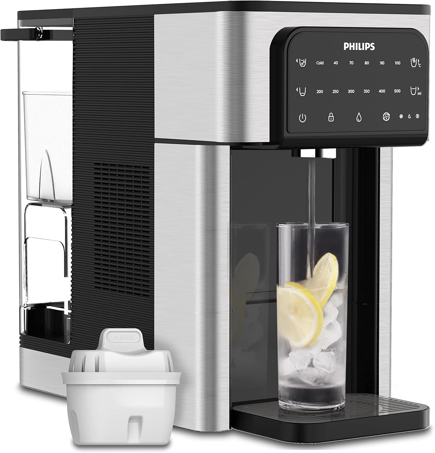 Philips All-in-One Drinking Station, Hot and Cold Filtered Water Dispenser, 2.8L Capacity, 6 Temperature Presets, Touchscreen