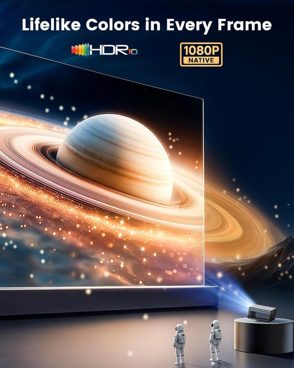 [Official Google TV] WIMIUS G1 Smart Outdoor Projector 4K with Wi-Fi 6 and Bluetooth Home Theater Projector with Dolby Digital for Indoor and Outdoor Use (Gray, Standard) Image 4