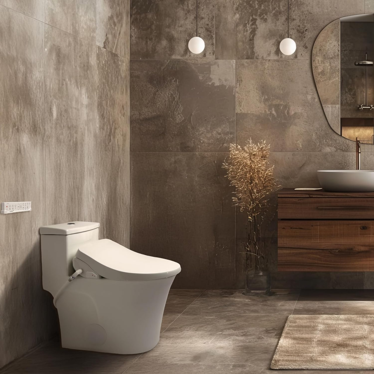 SmartBidet SB-1200RR Electric Bidet Toilet Seat for Round Toilets with Remote Control, Premium Unlimited Hot Water, and Night Light