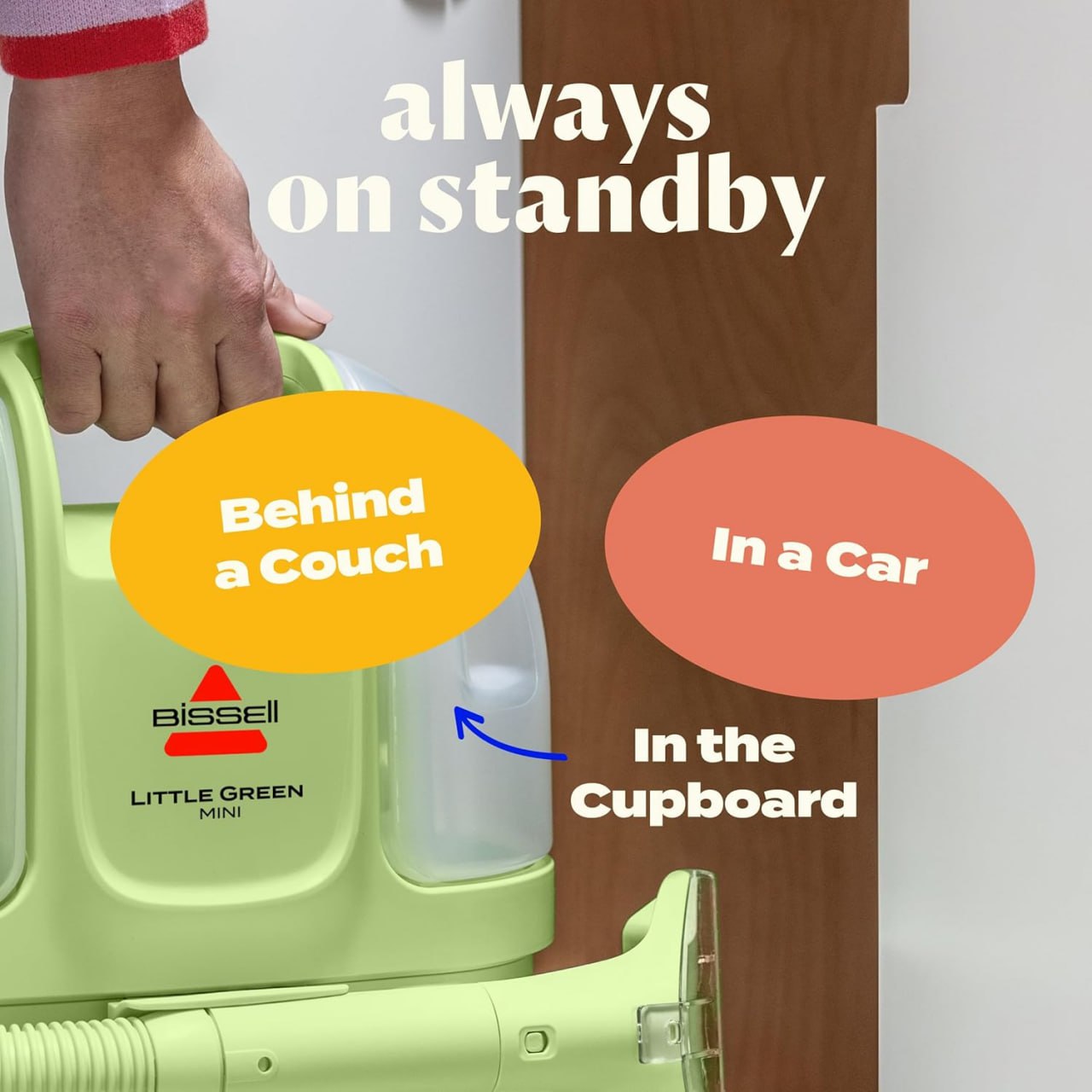 Bissell Little Green Mini Portable Carpet and Upholstery Deep Cleaner, Auto/Car Detailing, with Water Rinse Self-Cleaning Tool and 4-inch Tough Stain Tool, Tea Green, 4075 Image 3