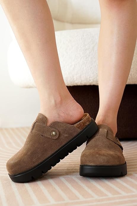 Project Cloud Genuine Leather Platform Shoes for Women - Memory Foam Arch Support Cork Insole Casual Shoes and Slippers 2025 (Benton Chunky) Image 4