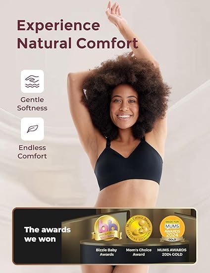 Momcozy Nursing Bra, YN21 Seamless Ultra Comfort Maternity Bra, Natural Shape, Maternity Sleep Bra Image 3