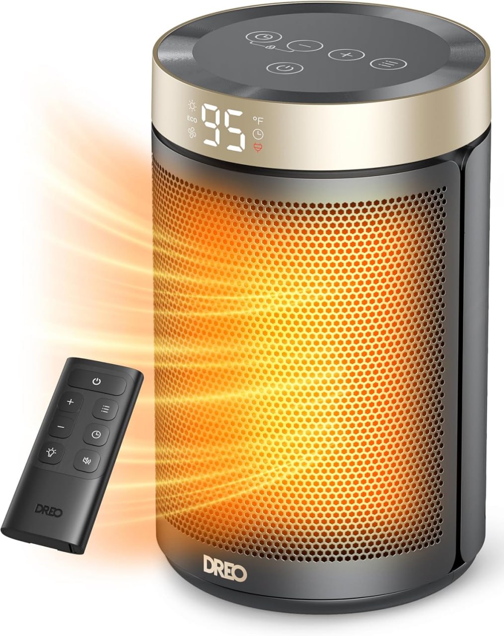 Dreo Space Heater, Portable Electric Heater for Indoor Use with Thermostat and Remote Control, 2024 Upgrade, Digital Display, 12-Hour Timer, 5 Modes, 1500W PTC Ceramic, Fast and Safe Heating, Suitable for Offices, Bedrooms, and Homes Image 2