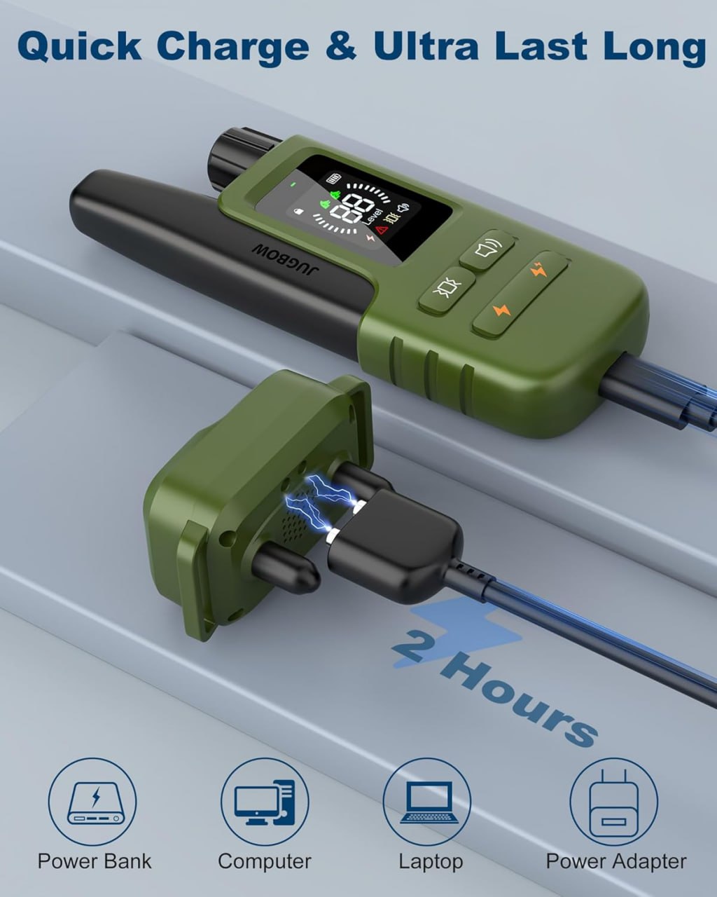 Jugbow Dog Shock Collar - 4200 ft Dog Training Collar, Long Range, Innovative IPX7 Waterproof, with 4 Training Modes, Rechargeable Electronic Collar, Suitable for All Breeds Image 4