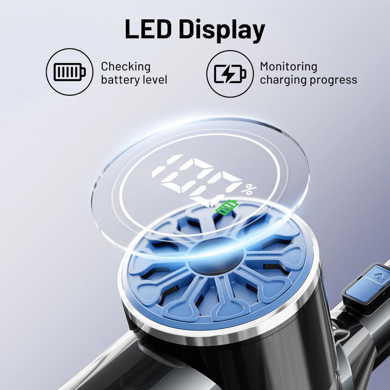 Free-standing cordless vacuum cleaner, household LED screen stick vacuum cleaner, lightweight and powerful suction, 6-in-1 rechargeable vacuum cleaner, suitable for carpets, pet hair, and hardwood floors Image 4