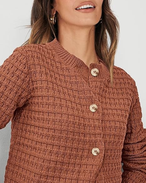 PRETTYGARDEN Women's Knitted Cardigan Sweater Casual Long Sleeve Front Button Fashion Jacket Coat Image 3