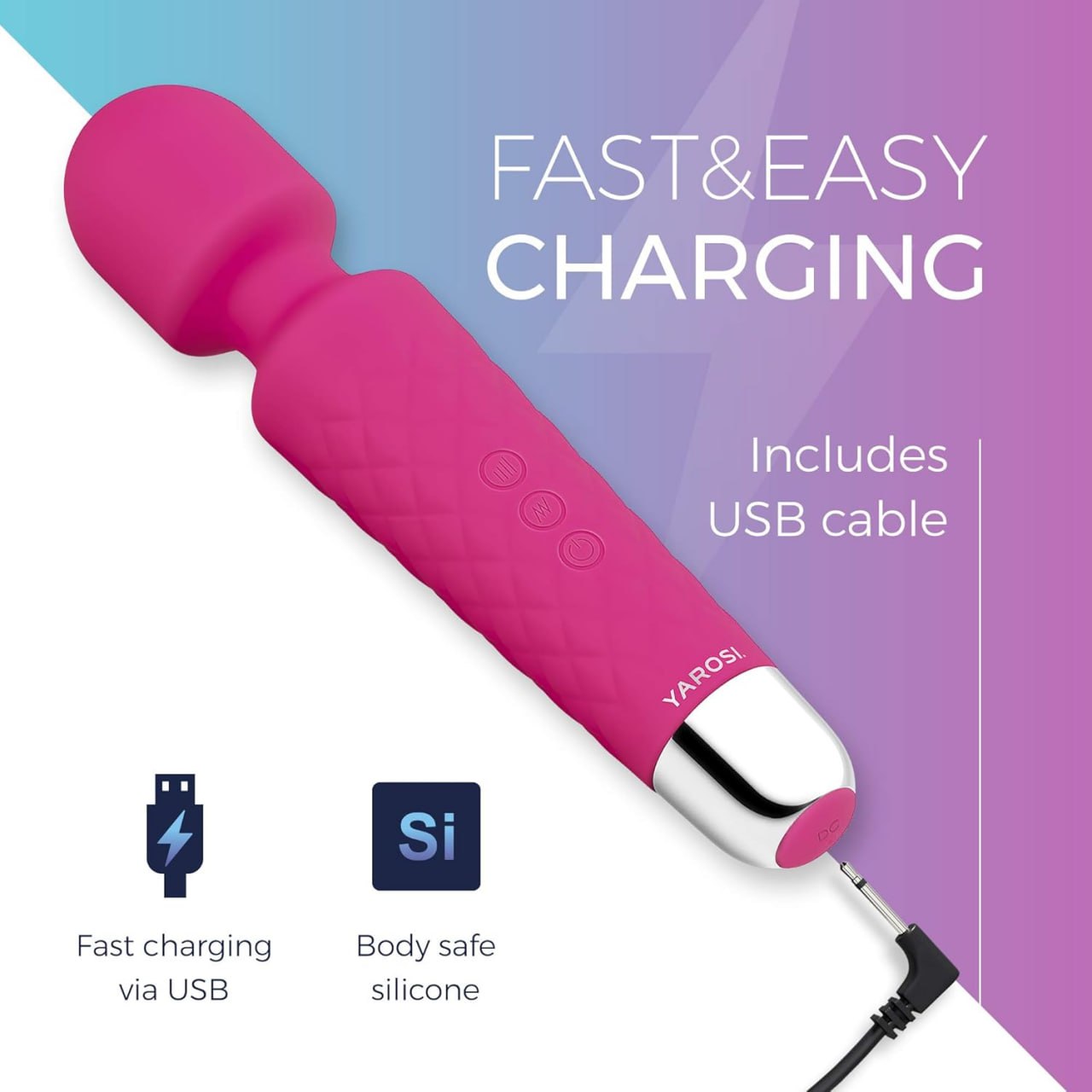Yarosi Wand Mini Massager, No Model, 1 Pack, 1 Image 3